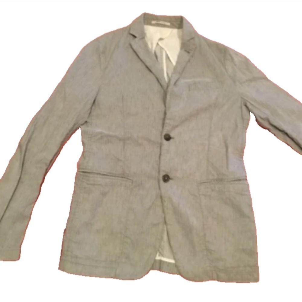 ARMANI Collezioni Gray Linen Unlined Blazer Jacket Size 38 US Spring